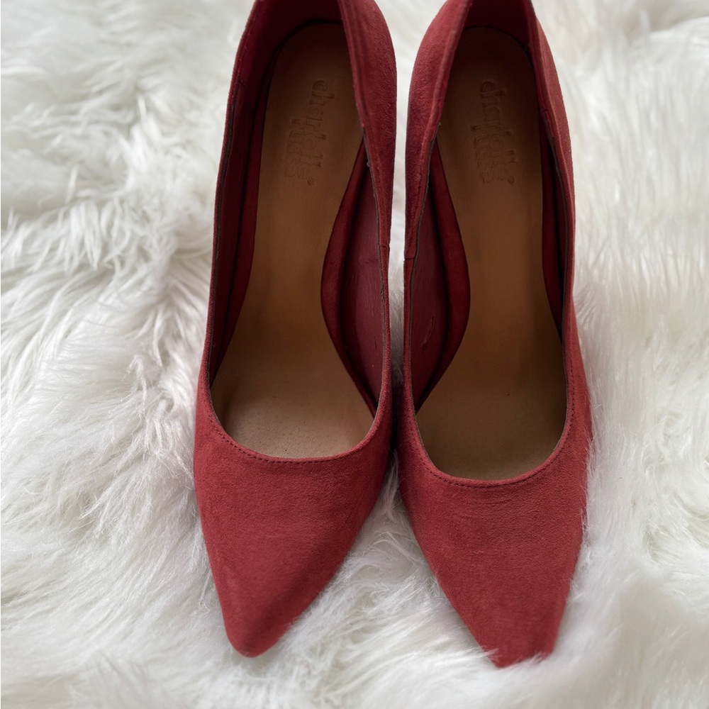 Red Suede Women's Heels